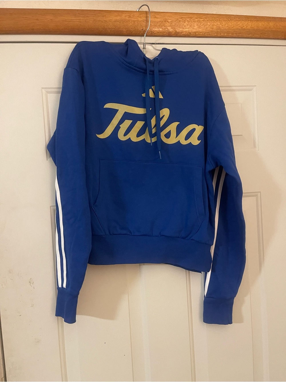 Adidas Tulsa Golden Hurricane Pullover Hoodie Sweatshirt Size XS Blue